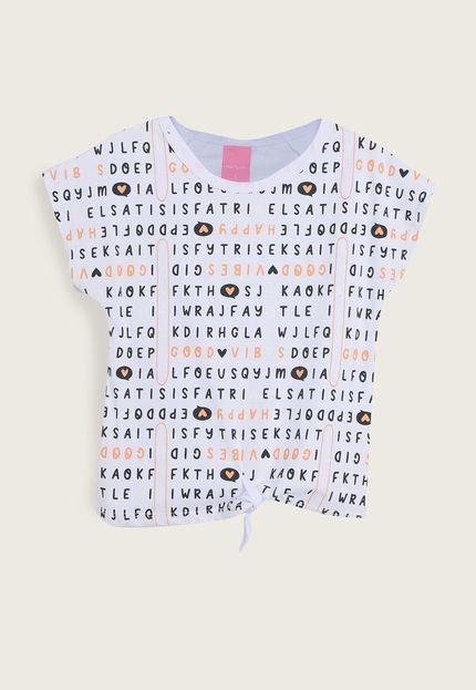 Camiseta Infantil Kamylus Lettering Branca - Marca Kamylus