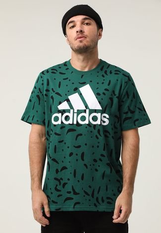 Camiseta adidas Sportswear Big Aop Verde