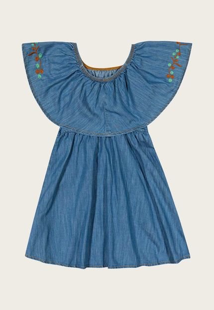 Vestido Infantil Colorittá Bordado Azul - Marca Colorittá