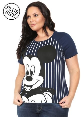 Blusa Cativa Plus Size Disney Mickey Mouse Azul - Compre Agora