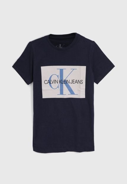 Camiseta Calvin Klein Kids Infantil Logo Azul-Marinho - Marca Calvin Klein Kids