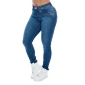 Calça Jeans Feminina Skinny Levanta Bumbum Azul Escuro Estonado Emporio Alex - Marca Emporio Alex