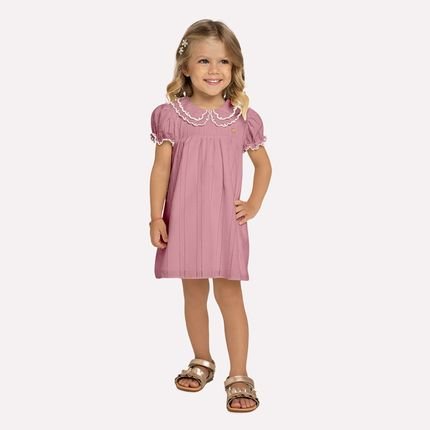 Vestido Infantil Menina Milon Rosa - Marca Milon