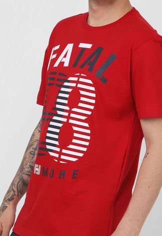 Camiseta Fatal Lettering Vermelha