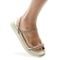 Sandália Moda Bege Com Strass Papete Flat Leve e Super Macia com Bolsa Brinde - Marca Hugo Olly Comercio De Calçados