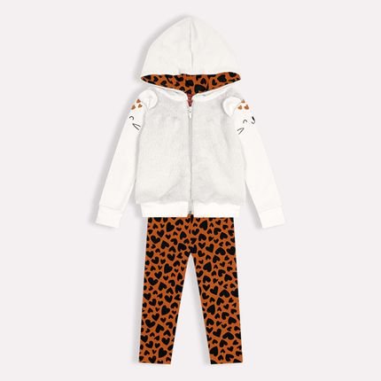 Conjunto Infantil Menina Kyly Off White - Marca Kyly