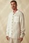 Camisa Manga Longa Inspira Sustentável LENZING™ Modal com Linho Off-White - Marca Inspira