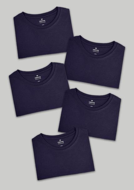 Kit 5 Camisetas Masculinas Básicas Slim - Marca Hering