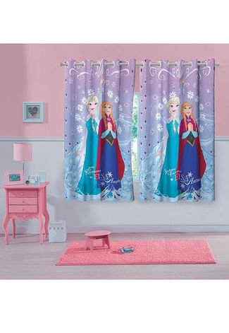 Cortina Infantil Elsa Frozen 1,50 m x 1,80 m Com 2 peças - Lepper