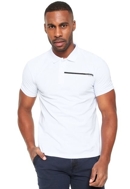 Camisa Polo Calvin Klein Jeans Estampada Branca - Marca Calvin Klein Jeans