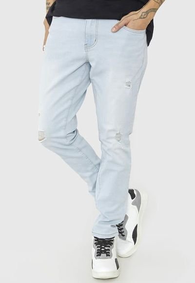 Jeans Super Skinny Roturas Azul Claro- Hombre Compra Ahora | Chile