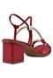 Sandália Salto Grosso Rosa Chic Calçados Salto Baixo 5 cm Bloco Quadrado Vermelho - Marca Rosa Chic Calçados