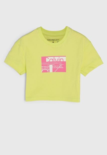 Camiseta Infantil Calvin Klein Kids Lettering Amarela - Marca Calvin Klein Kids