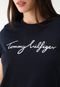 Camiseta Tommy Hilfiger Reta Logo Azul-Marinho - Marca Tommy Hilfiger