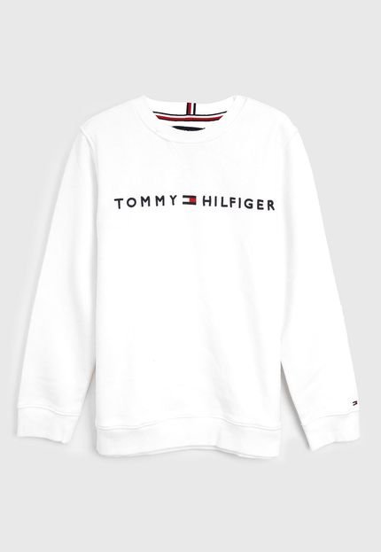 Blusa de Moletom Tommy Hilfiger Kids Infantil Logo Off-White - Marca Tommy Hilfiger Kids