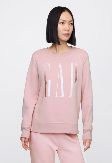 Blusa de Moletom Fechada GAP Logo Rosa - Marca GAP