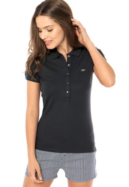 Camisa Polo Lacoste Logo Azul Marinho - Marca Lacoste