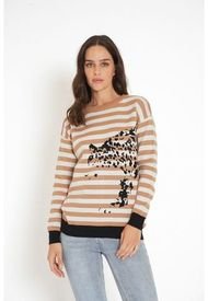 Sweater Con Rayas Chadi Camel GUINDA