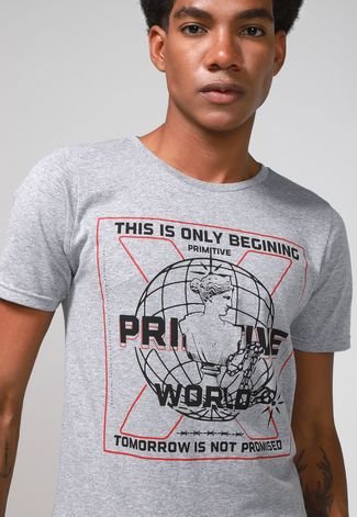 Camiseta Forever 21 Primitive World Cinza