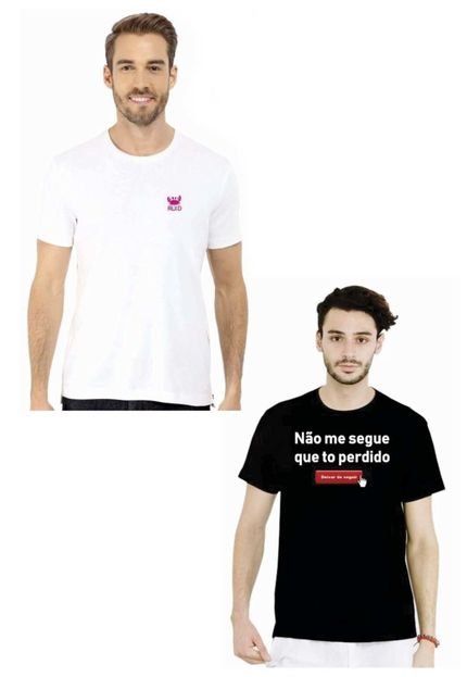 Kit Camiseta Manga Curta Relaxado M Branco/Preto - Marca Relaxado
