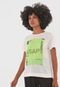 Camiseta Osklen Sustainable  Off-White/Verde - Marca Osklen