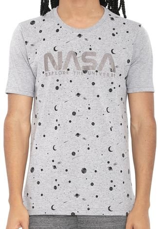 Camiseta FiveBlu Manga Curta NASA Cinza