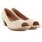 Scarpin Usaflex Peep Toe Couro Feminino Bege - Marca Usaflex