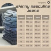 Calça Jeans Masculina Lavagem Claro Skinny com Elastano e Costura Reforçada Lavagem Clara - Marca TEX JEANS