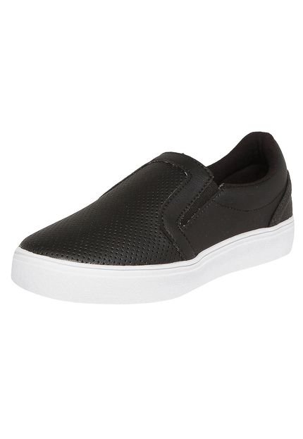 Slip On DAFITI SHOES Perfuros Recortes Preto - Marca DAFITI SHOES