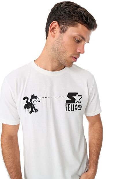 Camiseta Starter Gato Felix Off-White - Marca S Starter