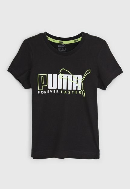 Camiseta Puma Infantil Logo Preta - Marca Puma