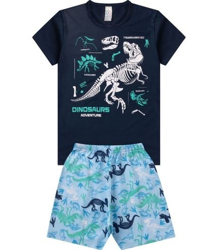 Pijama Verão Infantil Masculino Kappes Azul - Marca Kappes