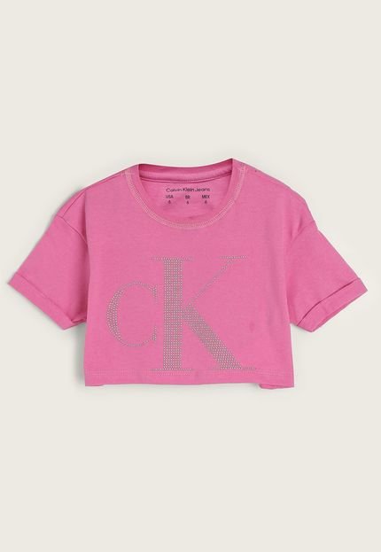 Camiseta Infantil Calvin Klein Kids Logo Rosa - Marca Calvin Klein Kids