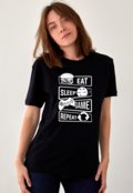 Camiseta Basica Unissex 100% Algodão Estampada Eat Preta - Marca Use Miron