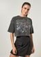 Camiseta Cropped Estonada Estampa Grafite - Marca Youcom