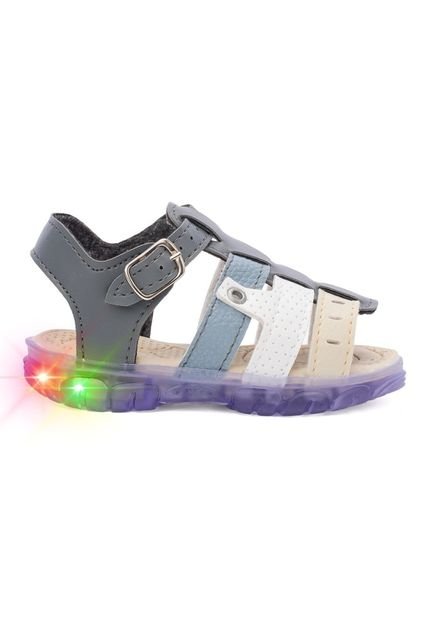 Sandalia Papete Infantil Masculino com LED Funfy Menino 2311A  Cinza - Marca Funfy