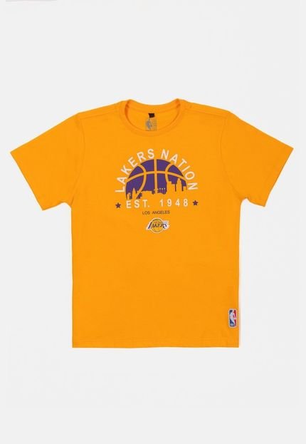 Camiseta NBA Juvenil City Nation Los Angeles Lakers Amarela Cadmium - Marca NBA