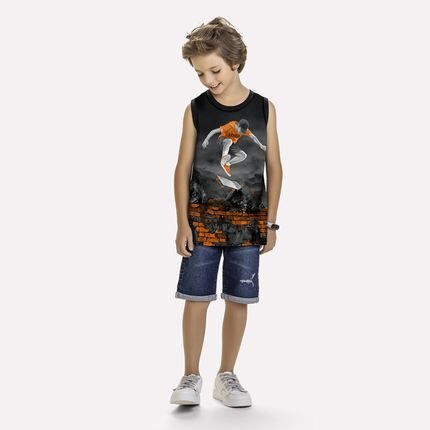 Regata Infantil Menino Kyly Preto - Marca Kyly