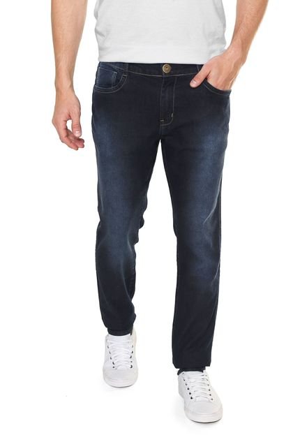 Calça Jeans Denuncia Skinny Estonada Azul-marinho - Marca Denuncia