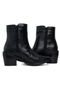 Bota Bico Fino Cano Curto Couro Preto Tellini Store - Marca TELLINI STORE