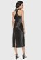 Vestido Banana Republic Midi Cetim Shine Preto - Marca Banana Republic