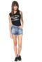 Short Jeans Replay Reto Lettering Azul - Marca Replay