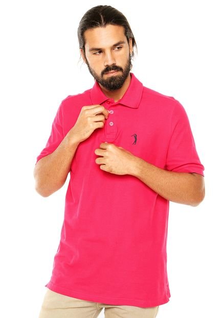 Camisa Polo Aleatory Bordado Rosa - Marca Aleatory