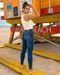 Calça Jeans Skinny Feminina Cintura Média Extreme Power Barra Desmanchada 22793 Escura Consciência - Marca Consciência