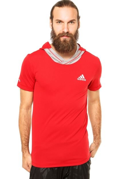 Camiseta adidas Ss Vermelha/Cinza - Marca adidas Performance