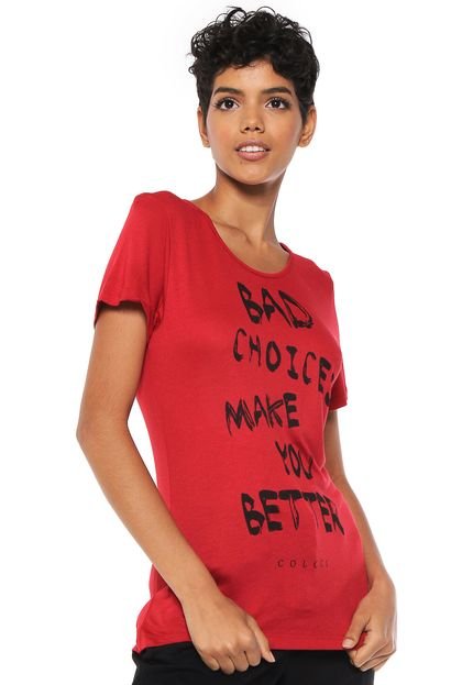 Camiseta Colcci Bad Choices Vermelha - Marca Colcci
