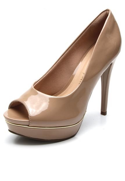 Peep Toe Crysalis Salto Fino Bege - Marca Crysalis