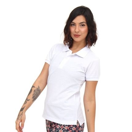 Camiseta Gola Polo Feminina - diRavena - Branca - Marca diRavena