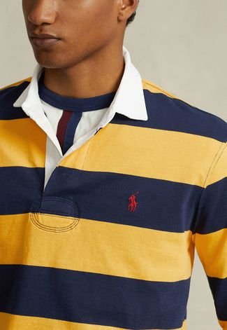 Camisa Polo Polo Ralph Lauren Reta Logo Amarela