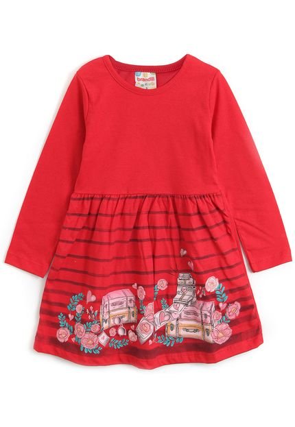 Vestido Brandili Infantil Estampado Vermelho - Marca Brandili